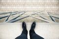 Man standing on the edge of the roof Royalty Free Stock Photo