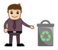 Man Standing Near Trash Bin