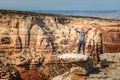 Man standing on a rock at the Cold Shivers Overlook, Colorado Royalty Free Stock Photo
