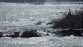 Man Standing on Rock in Middle of River at Niagara Falls Royalty Free Stock Photo