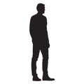 Man standing, side view, isolated silhouette Royalty Free Stock Photo