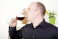 Man enjoying a glass of red wine Royalty Free Stock Photo