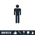 Man standing silhouette icon flat