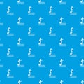 Man standing on springboard pattern seamless blue