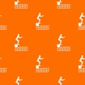 Man standing on springboard pattern seamless