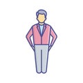 Man standing Vector Icon which can easily modify or edit Royalty Free Stock Photo