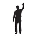 Man standing and waving with his hand