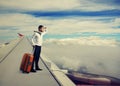 Man standing on the wing