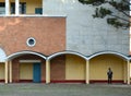 A man standing at the Yersin School in Dalat, Vietnam