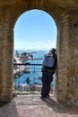 Tourist in Castel Aragonese in Ortona, Abruzzo, Italy Royalty Free Stock Photo