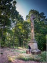 A man stands in awe at Dead Mans` Plack,Harewood forest,Hampshire,United Kingdom Royalty Free Stock Photo