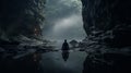 Serene Cave: A Calming And Meditative Photo In Zen Buddhism Style