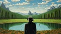 Surreal Fantasy Landscape: A Realistic Painting By Magritte