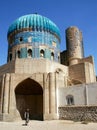 A man stands in front of the Shrine of Khwaja Abu Nasr Parsa or Green Mosque in Balkh, Afghanistan Royalty Free Stock Photo