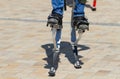 Jumping stilts in the city Royalty Free Stock Photo