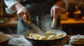 A man stands in a kitchen as he prepares pasta like Swabian Maultaschen or dumplings or ravioli