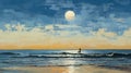 Serene Moon: Figurative Paintings Of The Tranquil Sea And Coast