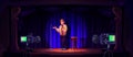 Man standup comedy performer on stage