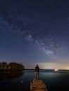 Man and the Stars in midwestern Ohio at the lake