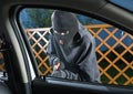 Man stealing car Royalty Free Stock Photo