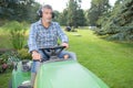 man steering mower Royalty Free Stock Photo