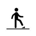 Man stepping on push buttons icon.