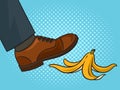 man steps on banana peel pinup pop art raster