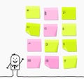 Man & sticky notes Royalty Free Stock Photo