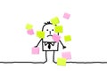 Man & sticky notes Royalty Free Stock Photo