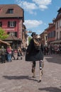 Man on stilts at the steam punk exhibition in Kaysersberg