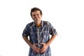 Man with a stomach ache Royalty Free Stock Photo