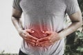 man stomach ache on white Royalty Free Stock Photo