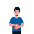 Man with stomach ache Royalty Free Stock Photo