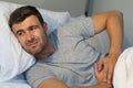 Man with stomach pain suffering Royalty Free Stock Photo