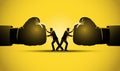 Man stop conflict. Business illustration