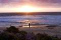 A man stopping to gaze at the sunset