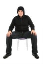 Man is strained, sits on a chair Royalty Free Stock Photo
