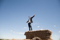 Man on straw bale