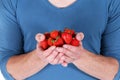 Man with strawberries