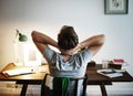 Man stressed while working on laptop Royalty Free Stock Photo