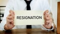 Man stressing with resignation letter for quit a job Royalty Free Stock Photo