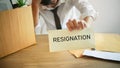 Man stressing with resignation letter for quit a job Royalty Free Stock Photo