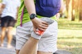 Man stretching warm up before running Healthy lifestyle