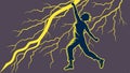 Man Struck by Lightning, vector design Generative AI Royalty Free Stock Photo