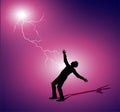 Man struck by lightning Royalty Free Stock Photo