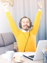 Man studying remotely at home Royalty Free Stock Photo