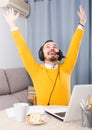 Man studying remotely at home Royalty Free Stock Photo