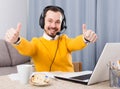 Man studying remotely at home Royalty Free Stock Photo