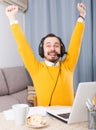 Man studying remotely at home Royalty Free Stock Photo