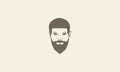 Man style vintage with young beard vintage logo symbol icon vector graphic design illustration